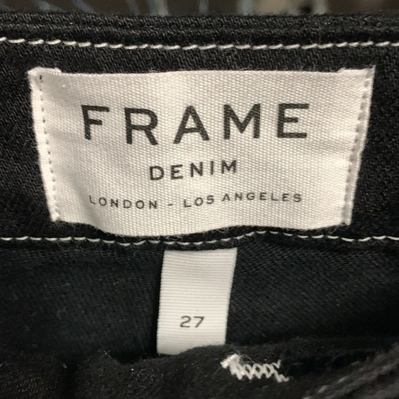 Frame Black Denim Wide-Leg Trouser 27 - Picture 5 of 14